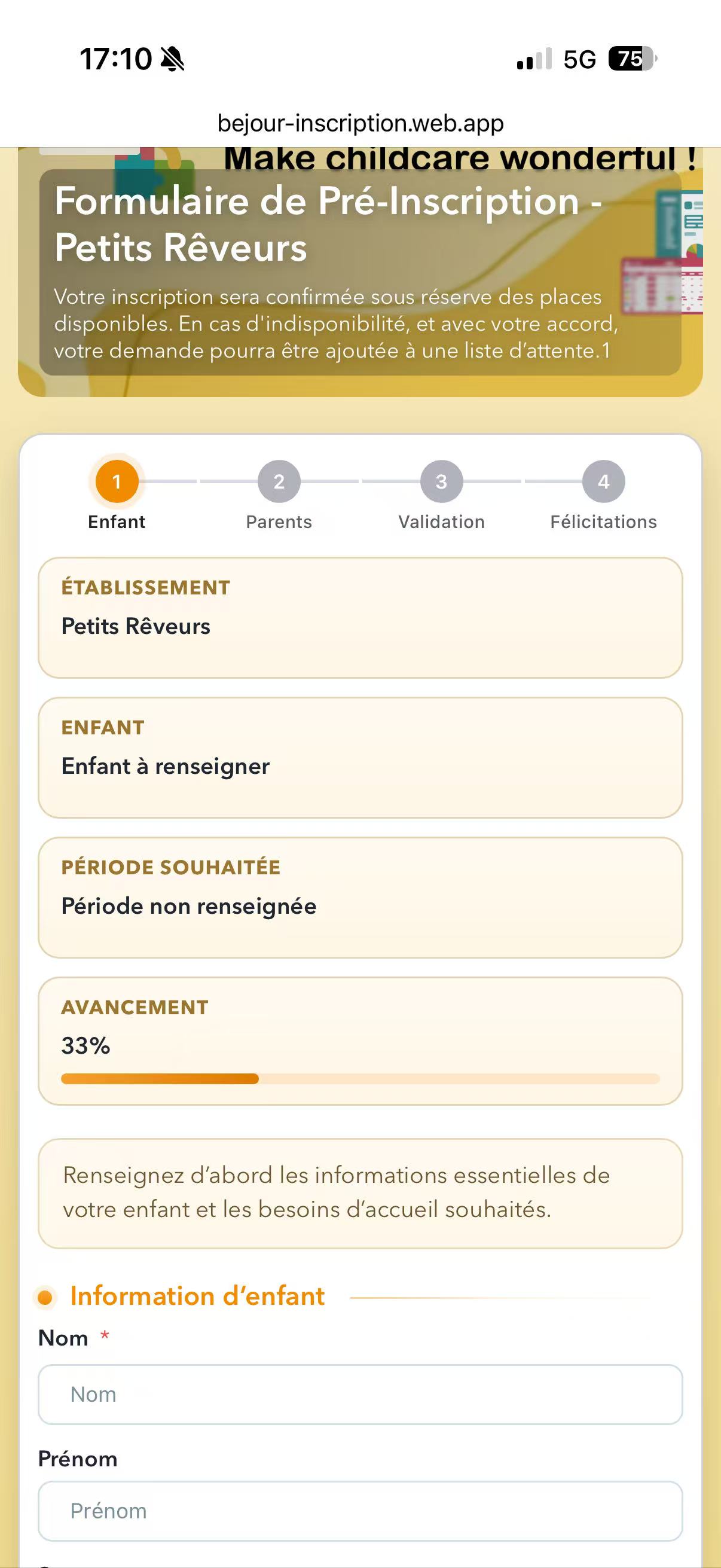 Parcours mobile Béjour Inscription